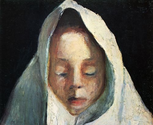 Modersohn-Becker, Paula: Stillleben, Kinderkopf mit wei�em Tuch