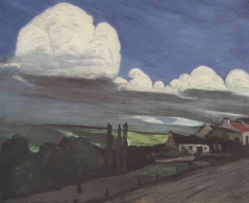 Steinlen, Theophile Alexandre: Dorf im Gewitter