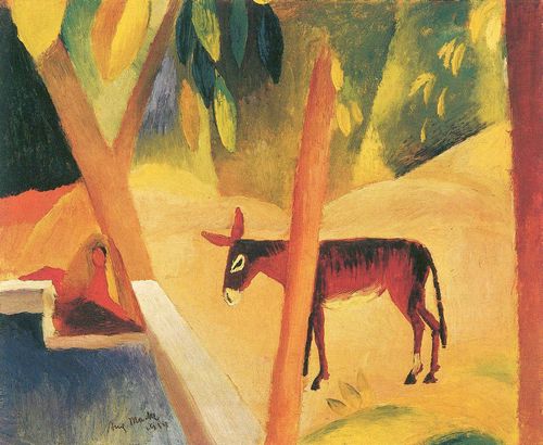Macke, August: Esel im Palmenhain