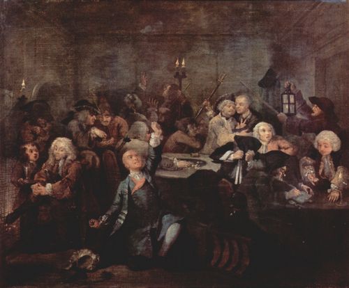 Hogarth, William: Gem�ldefolge »Der Lebensweg eines W�stlings«, Szene: Die Spielh�lle