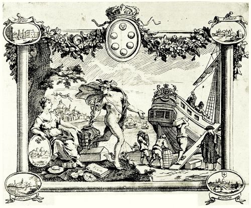 Hogarth, William: Gesch�ftskarte f�r das italienische Kaufhaus der Mrs. Holt