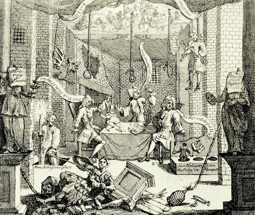 Hogarth, William: Offenherzige Darstellung des britischen Theaters