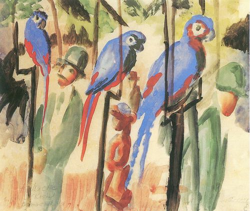 Macke, August: Bei den Papageien