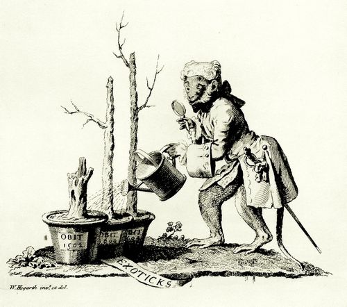 Hogarth, William: Katalog, Schlussvignette zu dem Katalog einer Ausstellung in der Society of Artists in Spring Gardens