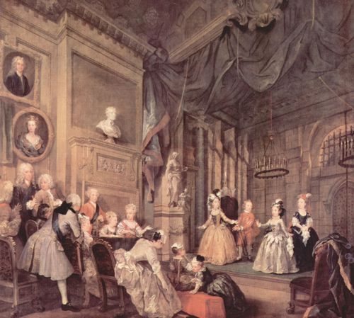 Hogarth, William: Theaterauff�hrung der Kinder im Hause des John Conduit