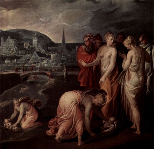 Abbate, Niccol� dell': Die Rettung Moses aus dem Wasser