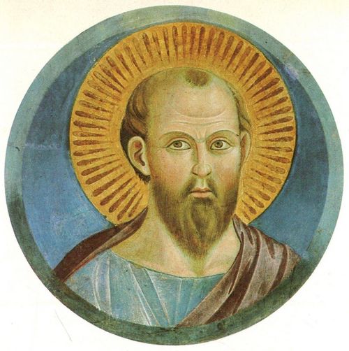 Giotto di Bondone: Fresken in der Kirche San Francesco in Assisi, Szene: Rondell mit dem Apostel Paulus
