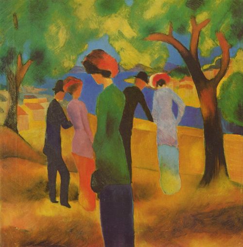 Macke, August: Dame in gr�ner Jacke
