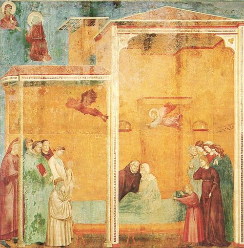 Giotto di Bondone: Fresken in der Kirche San Francesco in Assisi, Szene: Die Beichte der Frau aus Benevento