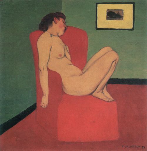 Vallotton, F�lix: Akt in einem roten Lehnstuhl