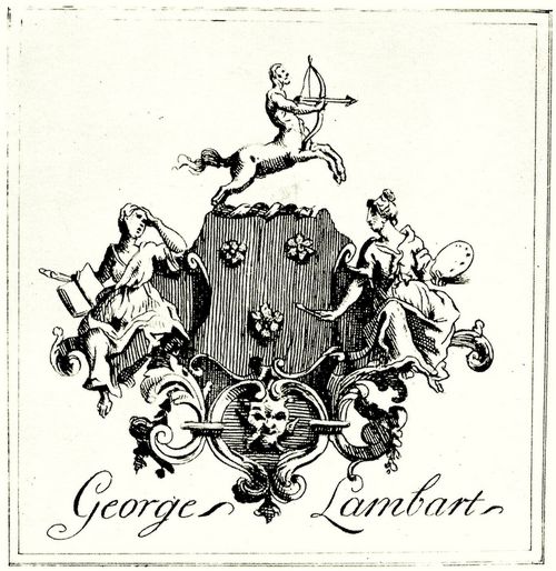 Hogarth, William: Exlibris f�r George Lambart