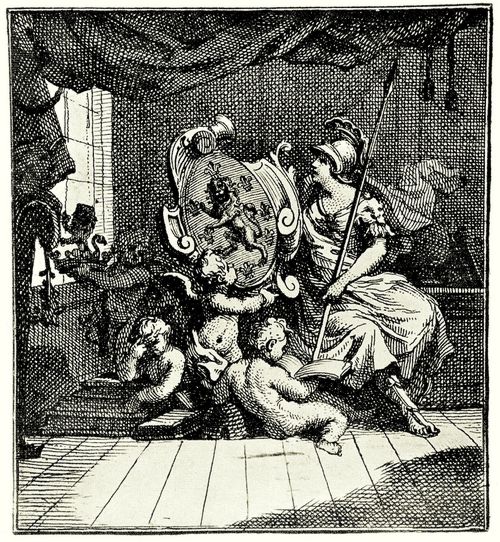 Hogarth, William: Wappen f�r den K�niglichen Wappenmaler John Holland