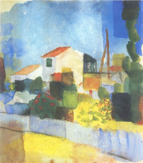 Macke, August: Das helle Haus (1. Fassung)