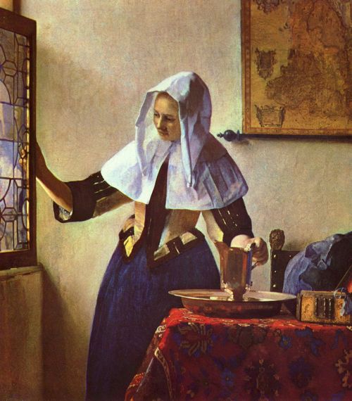 Vermeer van Delft, Jan: Junge Frau mit einem Wasserkrug am Fenster