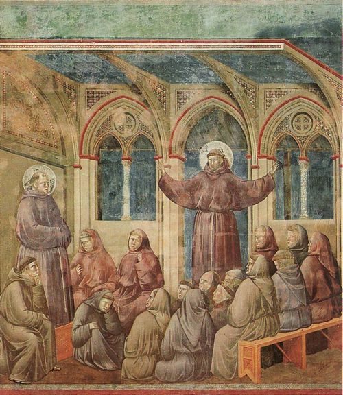 Giotto di Bondone: Fresken in der Kirche San Francesco in Assisi, Szene: Die Erscheinung in Arles