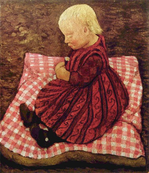 Modersohn-Becker, Paula: Bauernkind auf rotgew�rfeltem Kissen