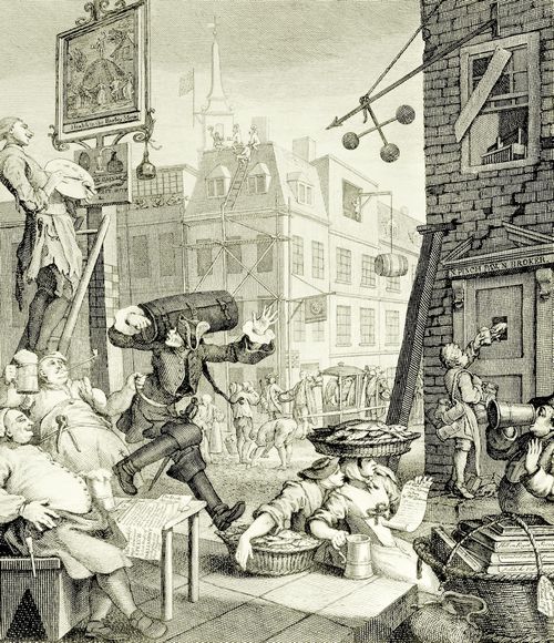 Hogarth, William: Folge »Bierstra�e und Branntweingasse«, Bierstra�e