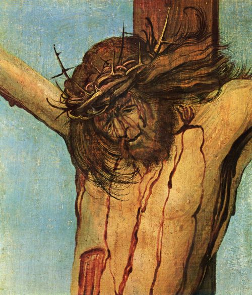 Altdorfer, Albrecht: Kreuzigung, Szene: Christus am Kreuz mit Maria und Johannes, Detail: Christus