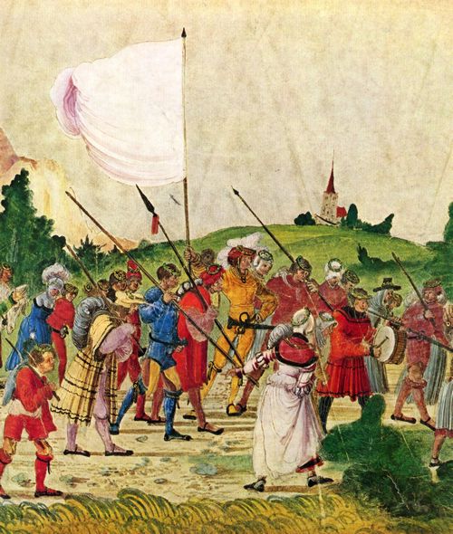 Altdorfer, Albrecht: Triumphzug Kaiser Maximilians, Szene: Der Tross, Detail