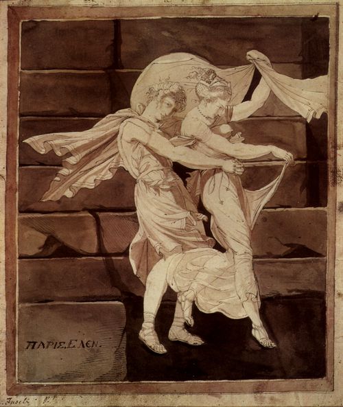 F�ssli, Johann Heinrich: Aphrodite f�hrt Paris zum Duell mit Menelaos