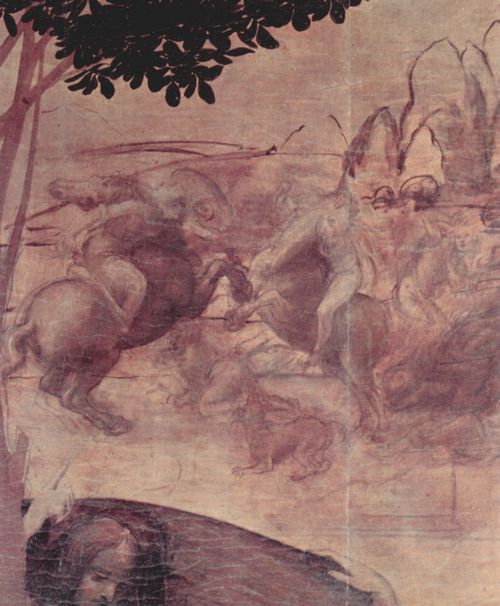 Leonardo da Vinci: Die Anbetung der Hl. Drei K�nige, Detail
