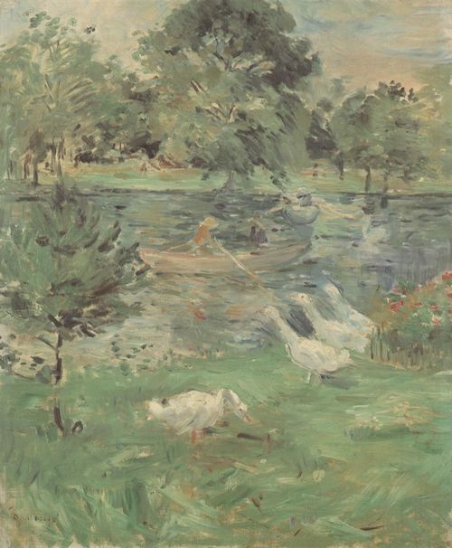 Morisot, Berthe: M�dchen in einem Boot, mit G�nsen