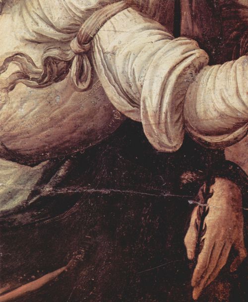 Leonardo da Vinci: Verk�ndigung an Maria, Detail: Gewand des Engels