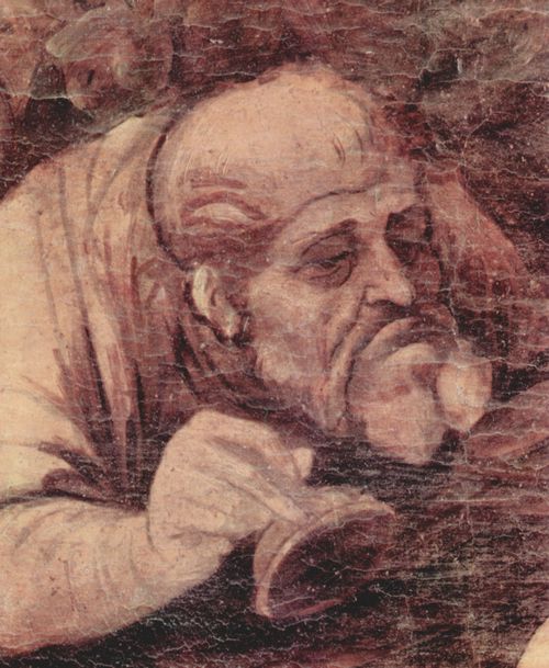 Leonardo da Vinci: Die Anbetung der Hl. Drei K�nige, Detail
