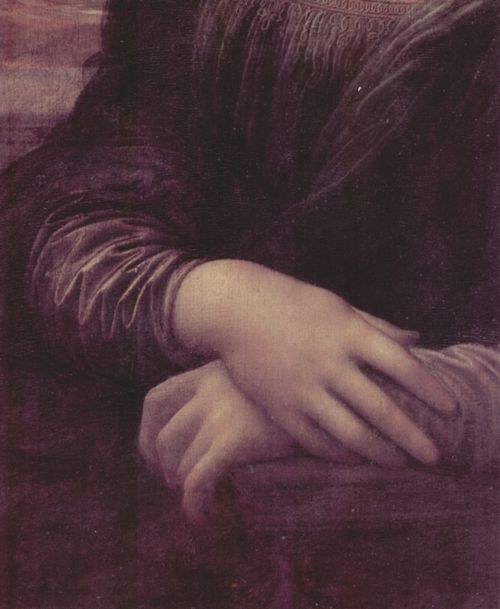 Leonardo da Vinci: Mona Lisa (La Giaconda), Detail: H�nde der Mona Lisa