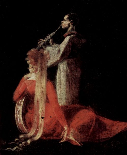 F�ssli, Johann Heinrich: Die Elfenk�nigin Titania und Zettel, der Weber mit Eselskopf, Detail