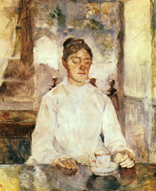 Toulouse-Lautrec, Henri de: Die Mutter des K�nstlers, Gr�fin Ad�le de Toulouse-Lautrec beim Fr�hst�ck