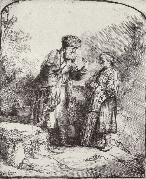 Rembrandt Harmensz. van Rijn: Abraham im Gespr�ch mit Isaak