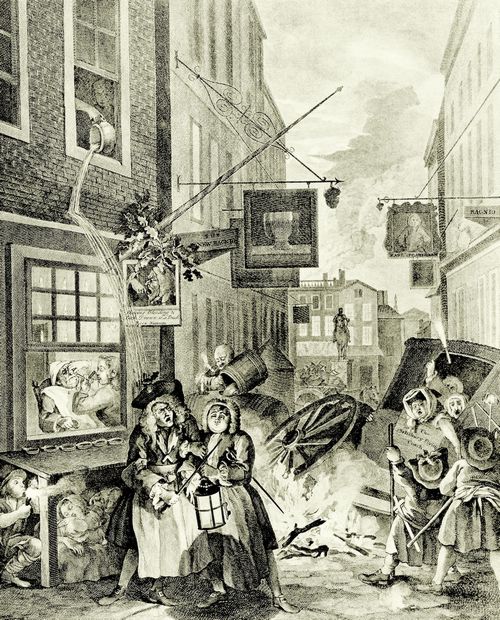 Hogarth, William: Folge »Die vier Tageszeiten«, Nacht