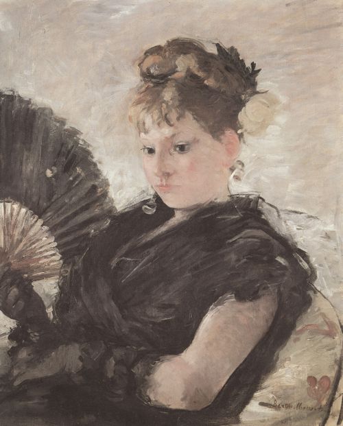 Morisot, Berthe: Frau mit F�cher (Kopf eines M�dchens)