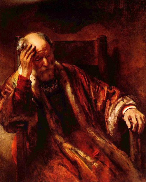 Rembrandt Harmensz. van Rijn: Alter Mann im Lehnstuhl