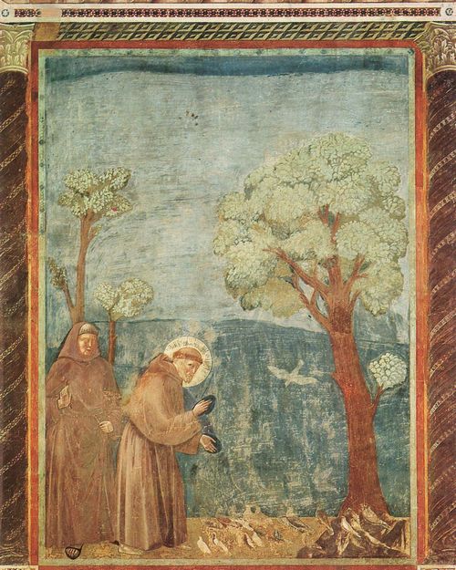 Giotto di Bondone: Fresken in der Kirche San Francesco in Assisi, Szene: Die Vogelpredigt