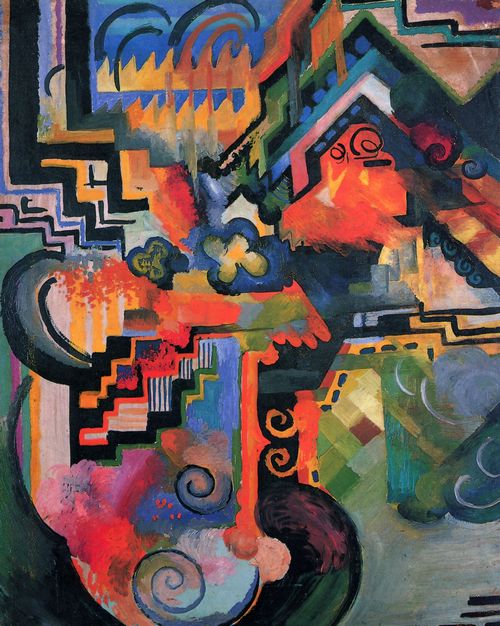 Macke, August: Farbige Komposition (Hommage � Johann Sebastin Bach)