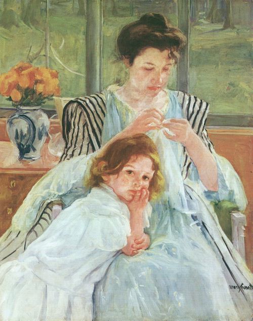 Cassatt, Mary: Junge Mutter beim N�hen