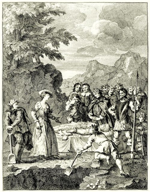 Hogarth, William: Illustration zu Cervantes »Don Quichote«, Das Begr�bnis des Chrysostomos
