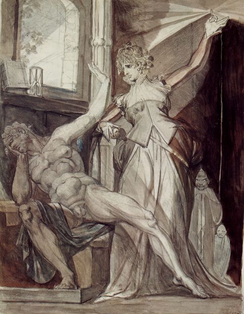 F�ssli, Johann Heinrich: Kriemhild zeigt Gunther im Gef�ngnis den Nibelungenring