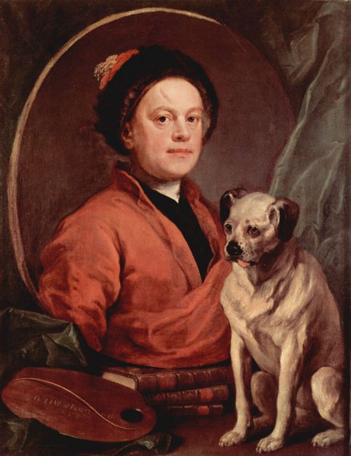 Hogarth, William: Der Maler und sein Mops, Selbstportr�t