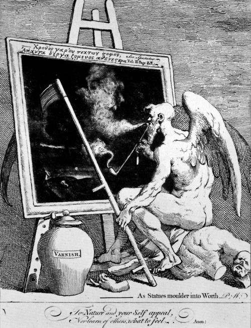 Hogarth, William: Die Zeit r�uchert ein Bild