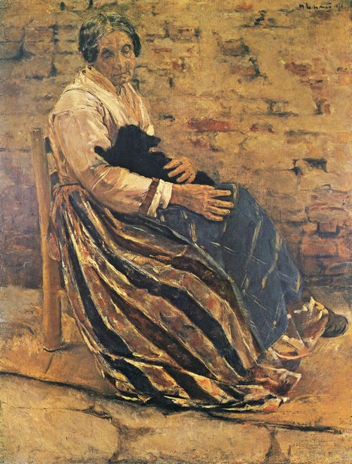 Liebermann, Max: Alte Frau mit Katze