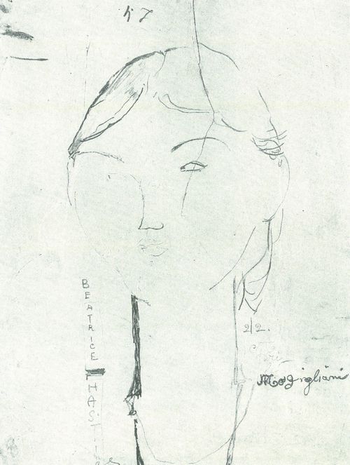 Modigliani, Amedeo: Bildniszeichnung Beatrice Hastings (III)