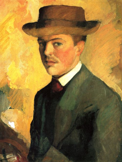 Macke, August: Selbstportr�t mit Hut