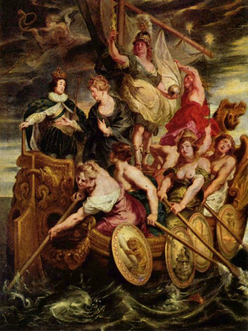Rubens, Peter Paul: Gem�ldezyklus f�r Maria de' Medici, K�nigin von Frankreich, Szene: Gro�j�hrigkeit des Dauphins Ludwigs XIII. und �bertragung der Regierung an ihn durch Maria de' Medici