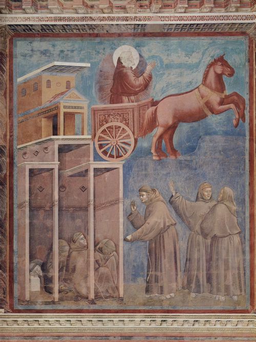 Giotto di Bondone: Fresken in der Kirche San Francesco in Assisi, Szene: Die Vision vom Feuerwagen
