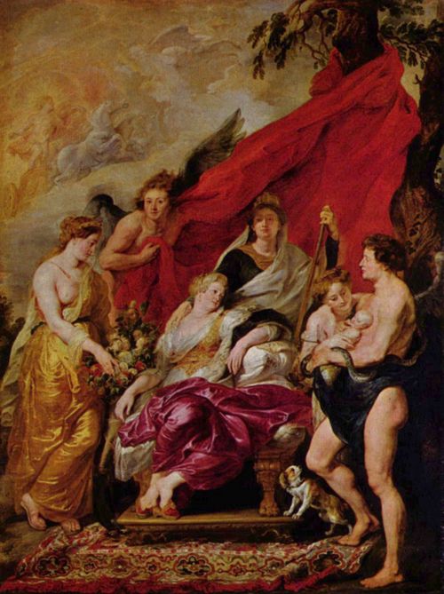 Rubens, Peter Paul: Gem�ldezyklus f�r Maria de' Medici, K�nigin von Frankreich, Szene: Geburt des Dauphin, Ludwigs XIII.