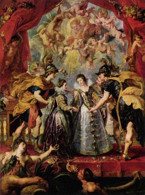 Rubens, Peter Paul: Gem�ldezyklus f�r Maria de' Medici, K�nigin von Frankreich, Szene: Austausch der Prinzessinnen