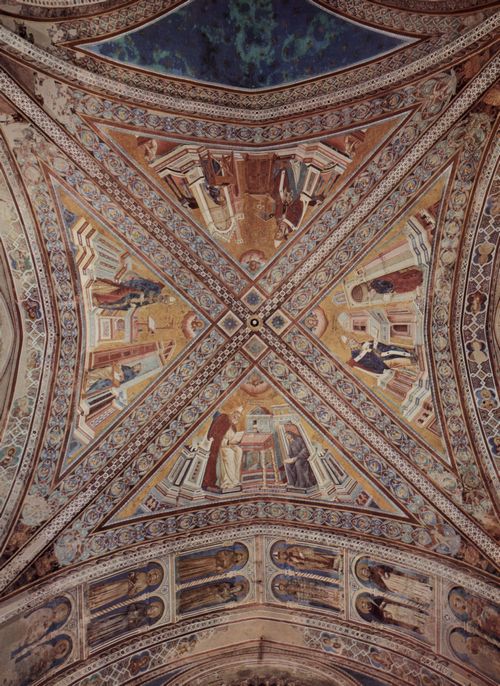 Giotto di Bondone: Fresken in der Kirche San Francesco in Assisi, hier: Gew�lbe im Gang